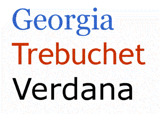 Georgia, Trebuchet, Verdana