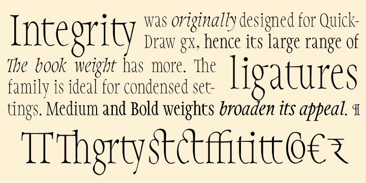 JY Integrity, license from MyFonts.com